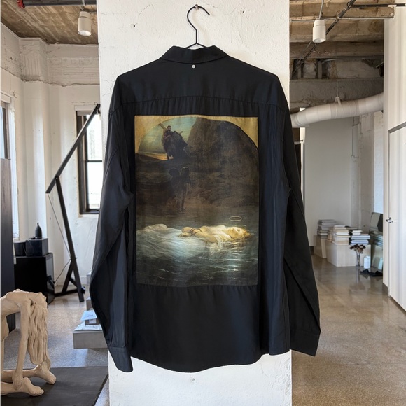 OAMC x Louvre Black Silk Button-Up Shirt XL NWOT